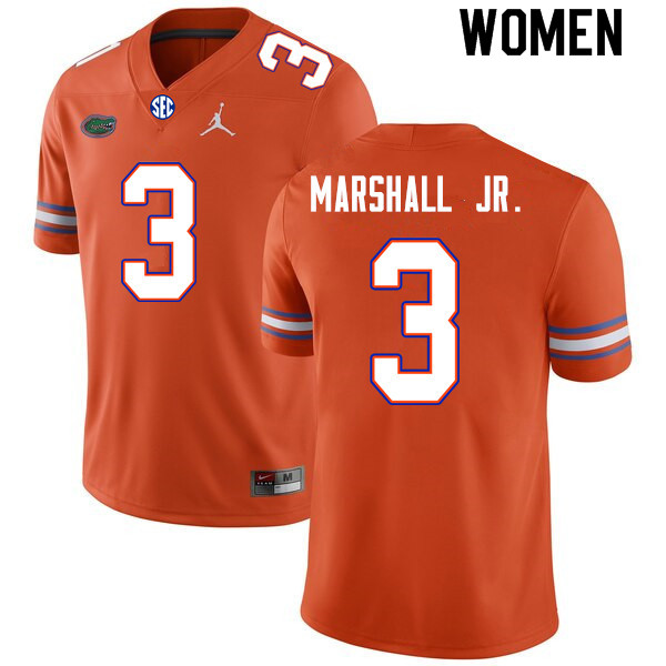 Women #3 Jason Marshall Jr. Florida Gators College Football Jerseys Sale-Orange - Click Image to Close